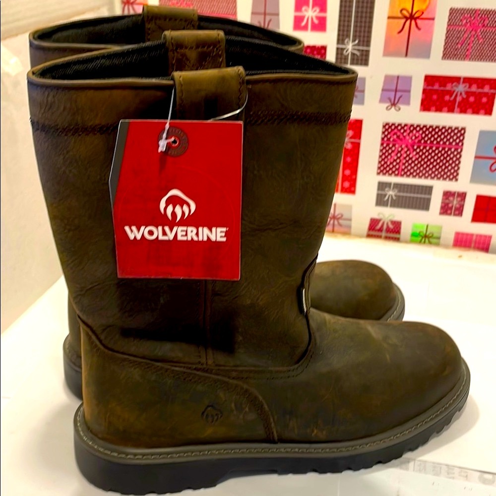 NWT Men’s Wolverine Brown Leather Boots. Size 11EW